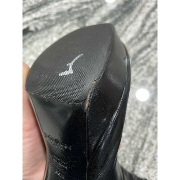 Women’s Yves Saint Laurent Tribute Platform Boots, 38.5, Blue/Black Leather, 8.5 - Picture 10 of 11